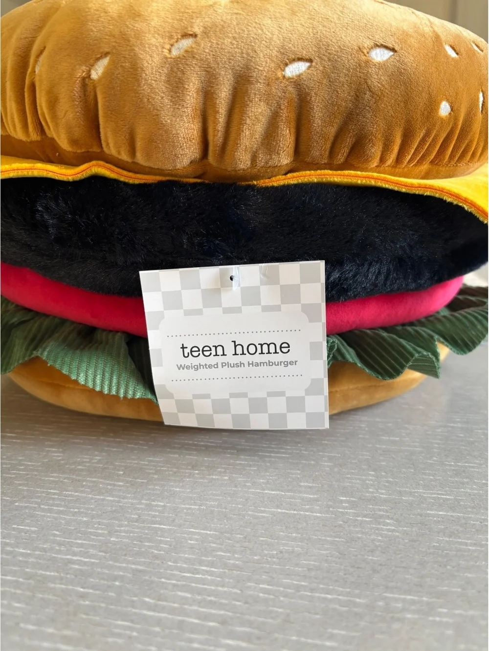 Teen Home Weighted Plush Hamburger Pillow